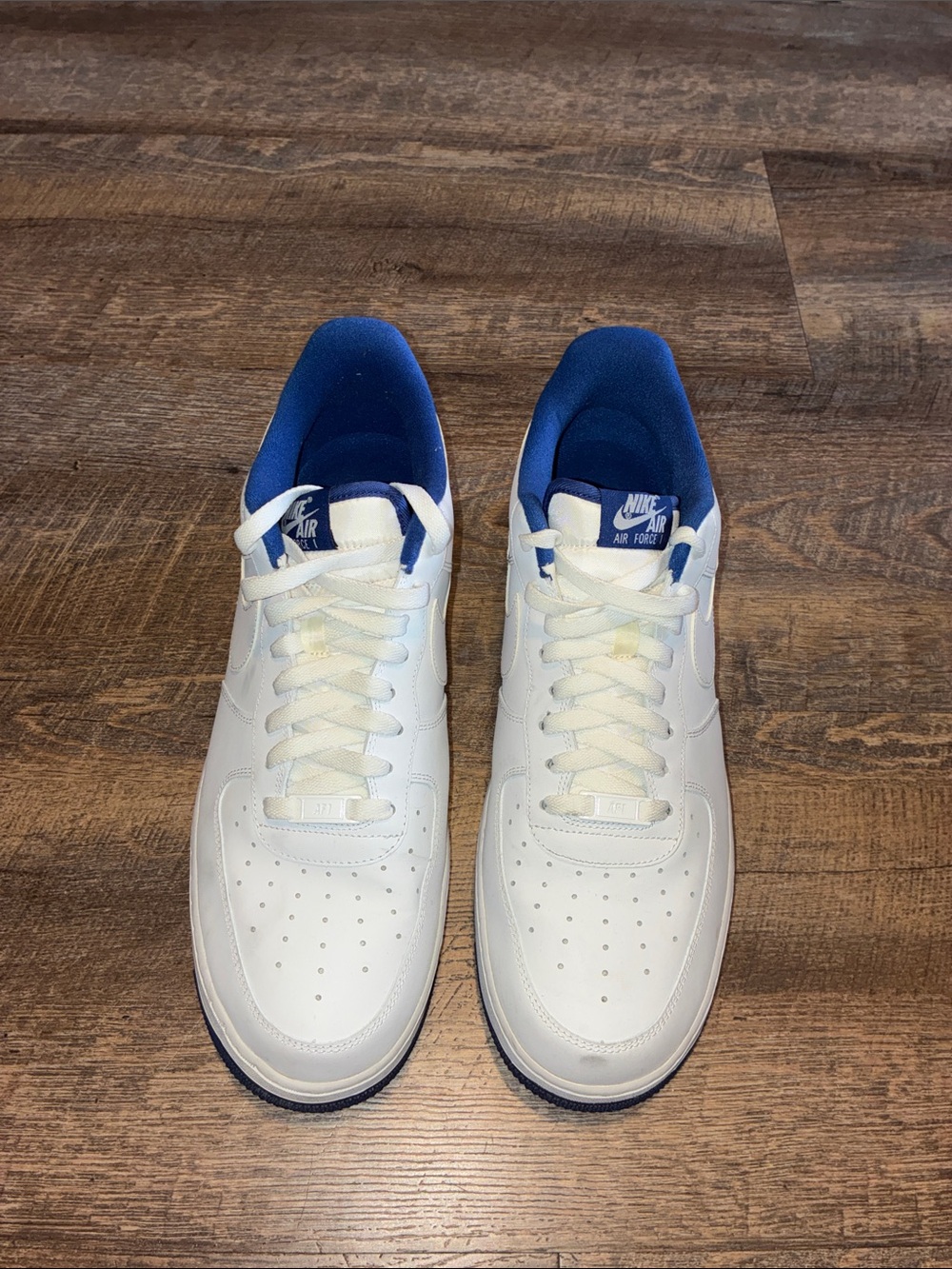 Low Premium White with Blue Men's Sneakers